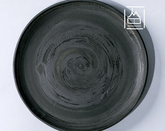 Handmade Rustic Vintage Ceramic plate bowl Home decor textured matte black glaze