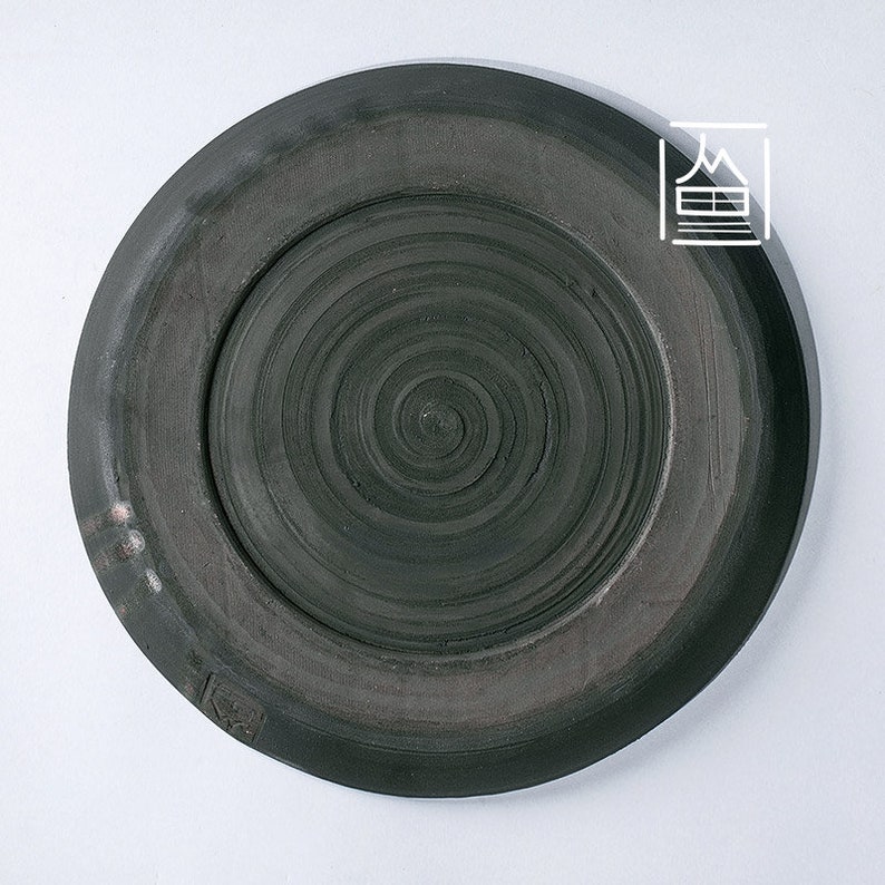 Handmade Rustic Vintage Ceramic plate bowl Home decor textured matte black glaze image 4