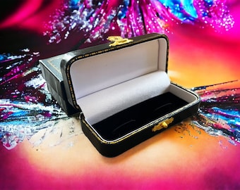 Handmade Leatherette Cufflink Box: Antique Style Jewelry Presentation