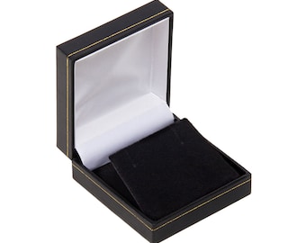 Leatherette Earring Box: Velvet Insert, Gold Detail - Proposal Gift