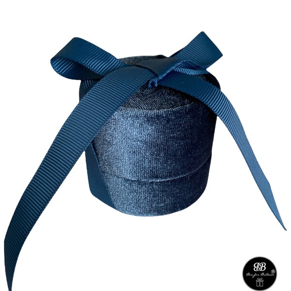 Luxury Plush Velvet Ring Box with Ribbon