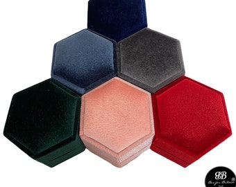 Hexagon Velvet Ring Box: Luxury Jewelry Case