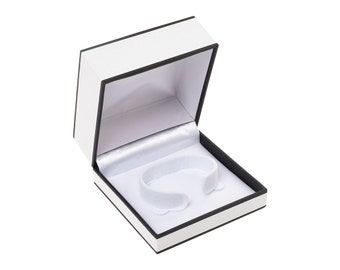 White & Black Bangle Box: Hinged Jewelry Display Case