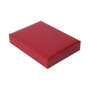 Red Jewelry Box, Extra Large Leatherette Case for Necklace, Bracelet, Ring, Earrings