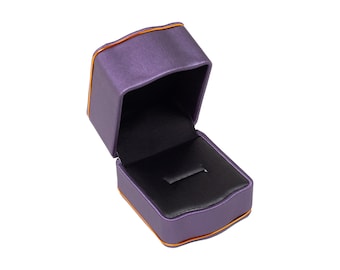 Handmade Leatherette Ring Box with Rose Gold Trim