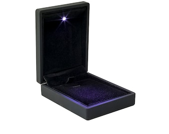 LED Light Neclace Box, Jewellery Gift Boxes, Earring box With light, Pendant case with LED Light for Proposal,Engagement,Wedding, Valantines