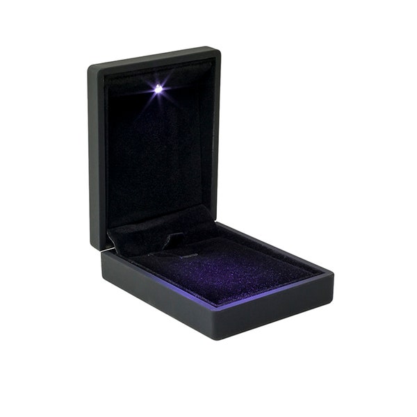 LED Light Neclace Box, Jewellery Gift Boxes, Earring box With light, Pendant case with LED Light for Proposal,Engagement,Wedding, Valantines