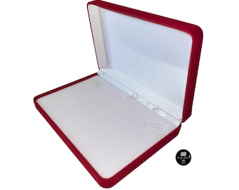 Necklace Gift Box in Luxury Red Velvet, Pendant Display Case