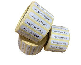 Jewellery Labels Self Adhesive REAL DIAMOND Labels 30mm x 6mm 1000 Labels