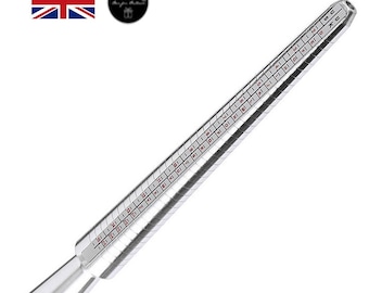 UK Ring Sizer Metal Mandrel Tool with Dual Measurement Scales