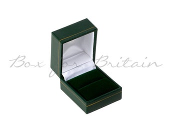 High Quality Luxury Leatherette Green Ring Box for Diamond Jewellery, Proposal, Birthday Jewellery Display