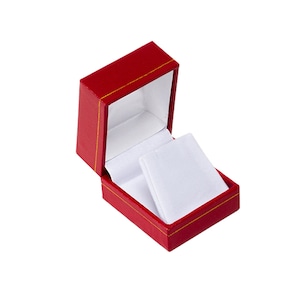 Small Jewelry Box with Satin Lining, Faux Leather Earring Display Box