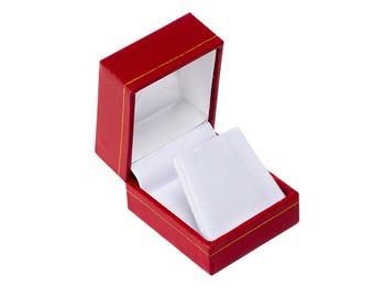 Small Jewelry Box with Satin Lining, Faux Leather Earring Display Box