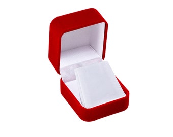 Red Velvet Earring Box: Small Jewelry Display Case