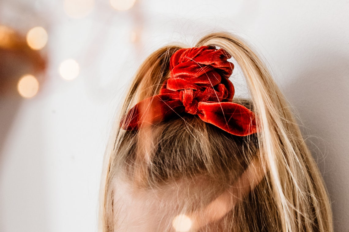 Burnt Orange Scrunchie Christmas Scrunchie Bow Velvet image 0