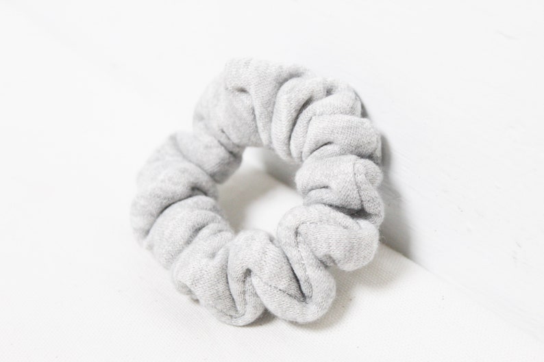 Gray Skinny Scrunchie  Knit Scrunchie  Mini Scrunchie  image 0