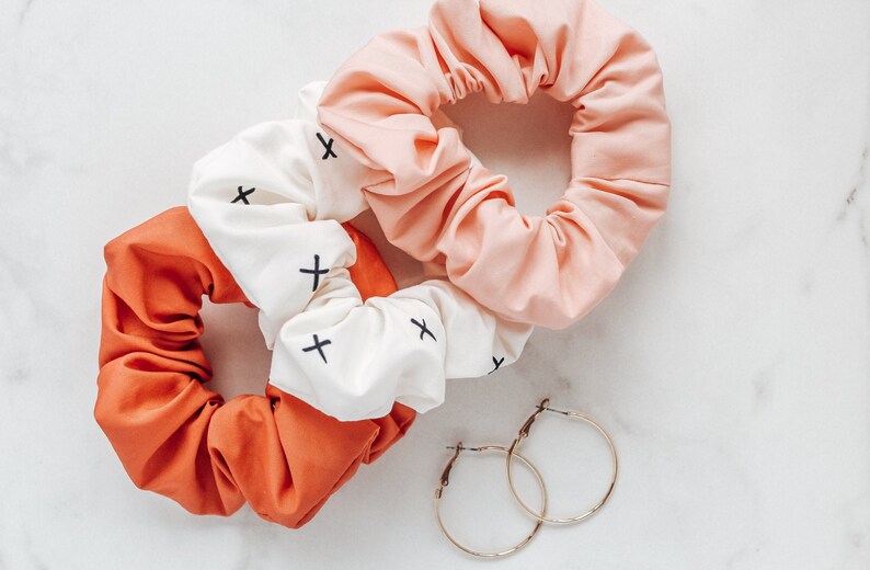 Boho Scrunchie Pack Earth Tone Scrunchies Neutral Hair image 0