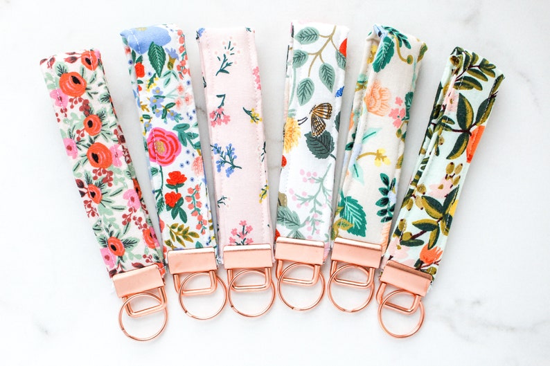 Rifle Paper Co. Key Fob Wristlet Fabric Key Chain Fabric image 0