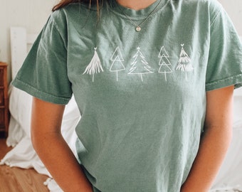 Christmas Tree Shirt | Simple Christmas Shirt | Christmas Comfort Colors Shirt | Christmas Shirts for Women | Comfort Colors Shirt Chirstmas