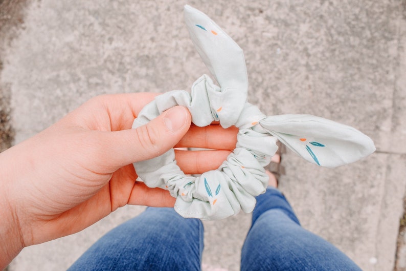 Floral Cotton Scrunchie  Scrunchie With Bow  Spring image 0