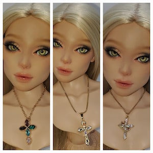 Modepuppen Schmuck verstellbare Kreuz Halsketten BJD MSD 1/4 & SD 1/3