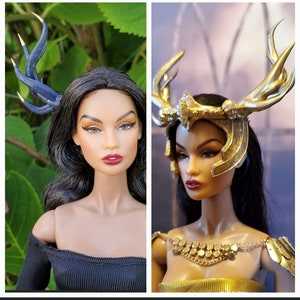 1/6 Fashion Doll Jewelry  Horned Crown Gothic BJD, Fashion Royalty size dolls