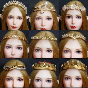 1/6 Modedocka Smycken Krona BJD, Fashion Royalty