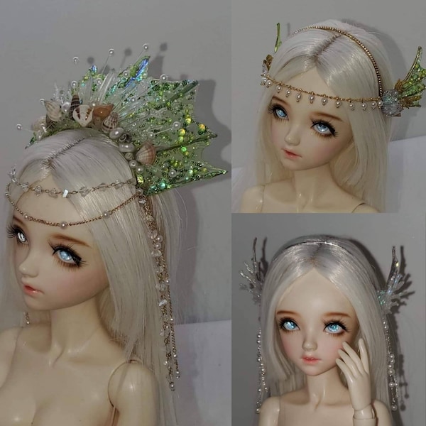 BJD  "Fantasy Mermaid "  Headpiece  Headband Crown MSD 1 /4  sizes Dolls