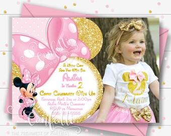 Minnie Mouse Invitation Etsy