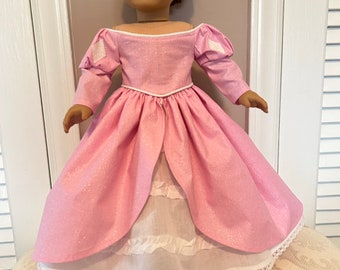 Disney’s Little Mermaid princess Ariel dress is handmade to fit such dolls as the 18 inch American Girl, Madame Alexander and My Life.