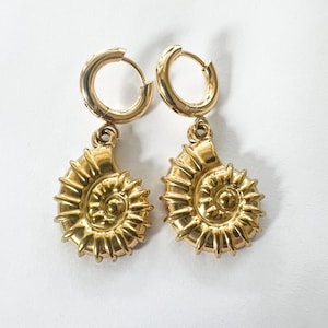 Beach Inspired Stainless Steel Hoop Earrings