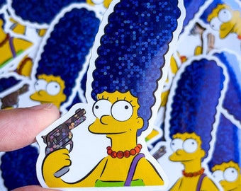 Marge Simpson glitter sticker