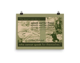Jane Goodall quote green art print poster