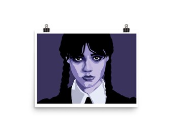 Wednesday Addams fine art poster print (purple version)