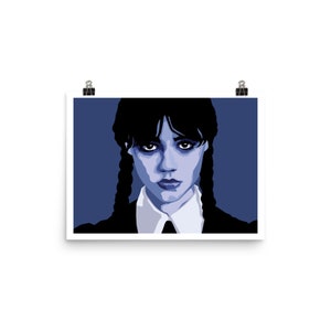 Wednesday Addams fine art poster print (blue version)