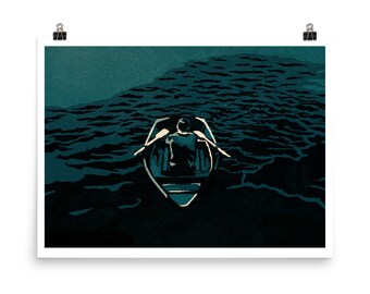 Midnight Mass Riley Flynn Boat Halftone Version Fine Art Poster Print