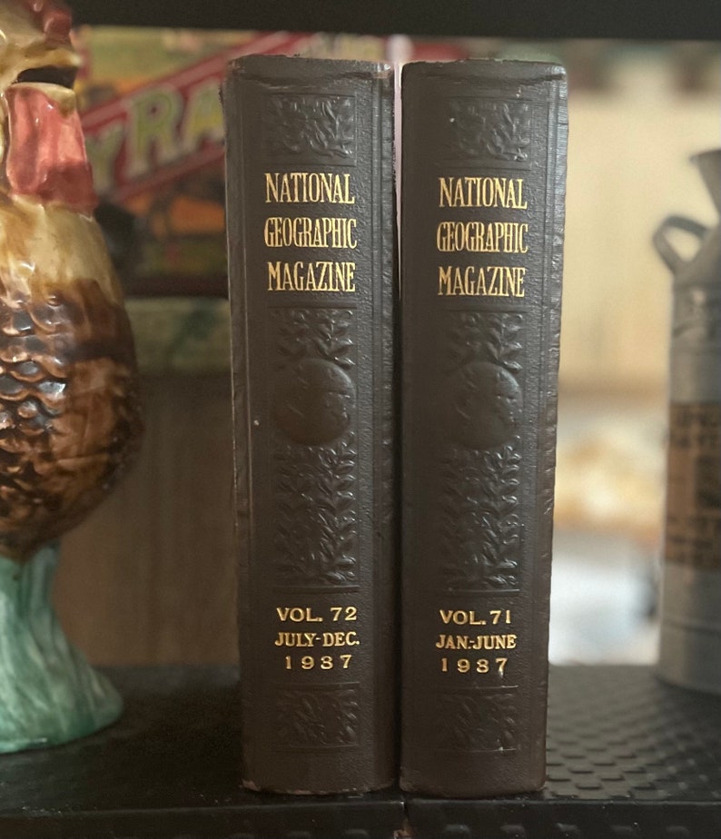 1937 National Geographic Magazine Leather Bound Jan-dec, Indexed Books ...