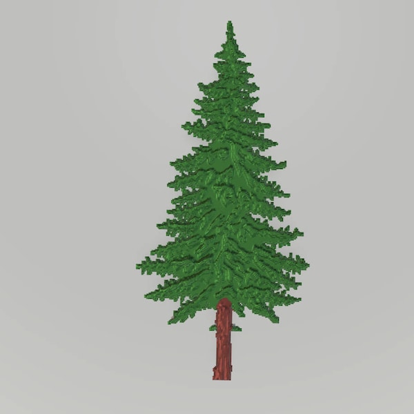 Set of 6 PINE TREES, separate stl files for CNC carving or 3D printing