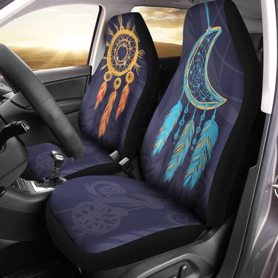 Sun And Moon Car Seat Covers Crescent Art Boho Chic Style Hippie Cover For Vehicle