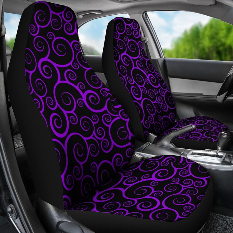 Purple Swirls Design Car Seat Covers Pair Cover For Image 0