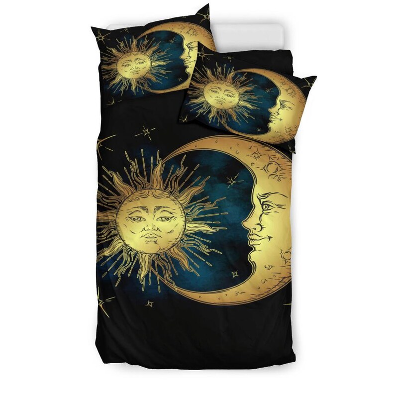 Duvet Cover Queen Doona Cover Bedding Cover Twin Golden Sun Moon Bedding Set King Pillow Cases Full Set Doona Quilt Duvet Set