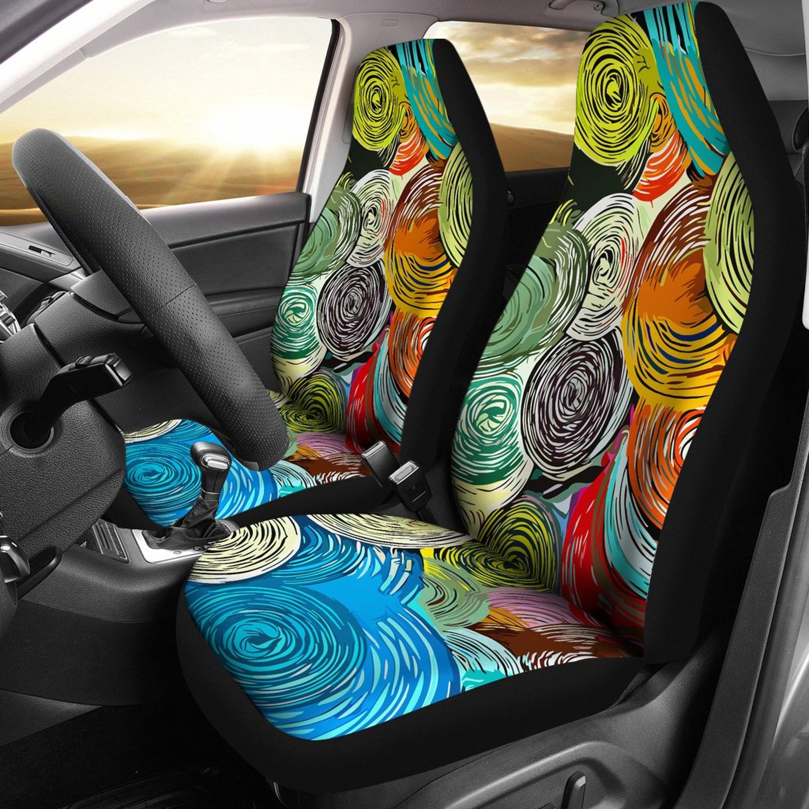 Boho Car Accessories Car Accessory Abstract Car Seat Etsy