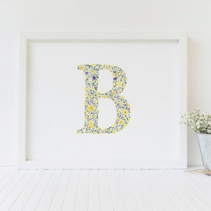 Letter B Floral Watercolor Print - FREE SHIPPING | Flowers | Artwork | Art Print