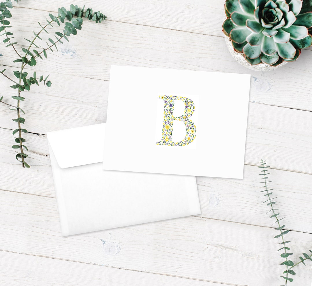 Letter B Notecards W/ Envelopes - FREE SHIPPING | Blank Note Cards | 10 ...