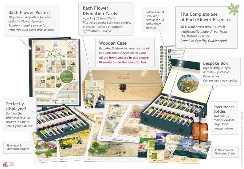Bach Flower Essence Complete Kit in Wooden Case. Practitioner Etsy