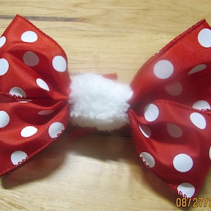 Decorative Christmas bow red white polka dots for crafts/tree decorations/ laterns+