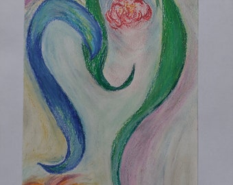 Lily, an original oil pastel painting