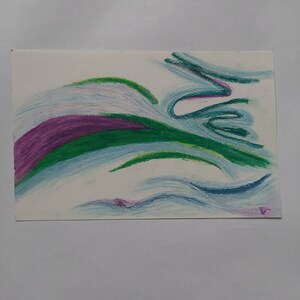 Flower road, an original oil pastel painting
