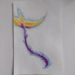 Delicate Flower, an original oil pastel painting