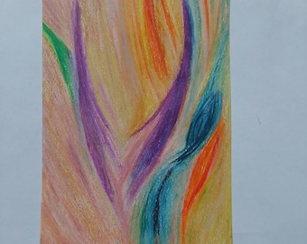 Spirit(s), an original oil pastel painting